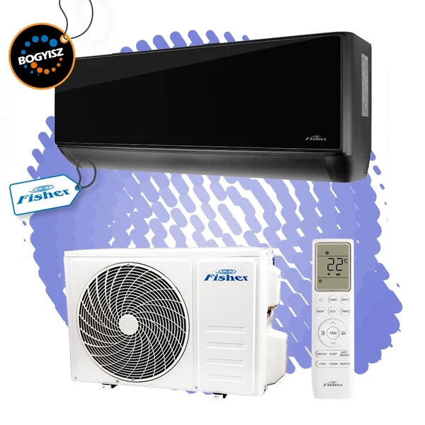 FISHER BLACK FSAIF-BL-91FE3/FSOAIF-BL-91FE3 OLDALFALI SPLIT KLÍMA / 2.61 KW / A+++ / R32