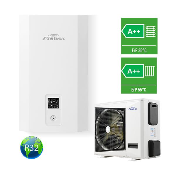 FISHER E-HEATR FHF-WHS-121CE3 LEVEGŐ-VÍZ HŐSZIVATTYÚ HIDRAULIKUS EGYSÉG plusz KÜLTÉRI EGYSÉG 12kW R32