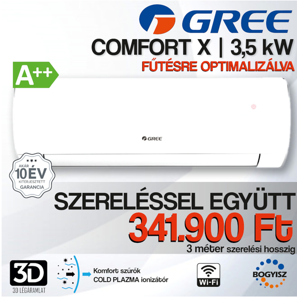 GREE COMFORT X GWH12ACC-K6DNA1F INVERTERES KLÍMA / 3,5 kW / A++ / R32