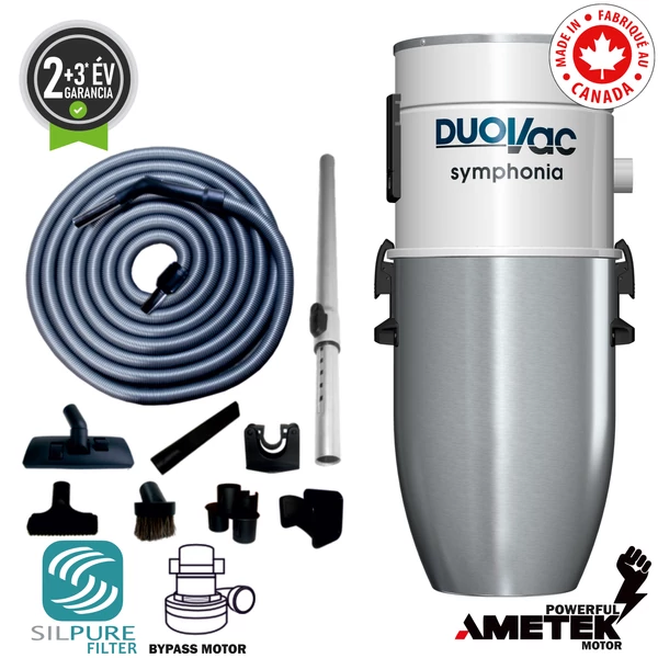 DUOVAC SYMPHONIA BYPASS SYM-150I KÖZPONTI PORSZÍVÓ + STANDARD TAKARÍTÓ KÉSZLET