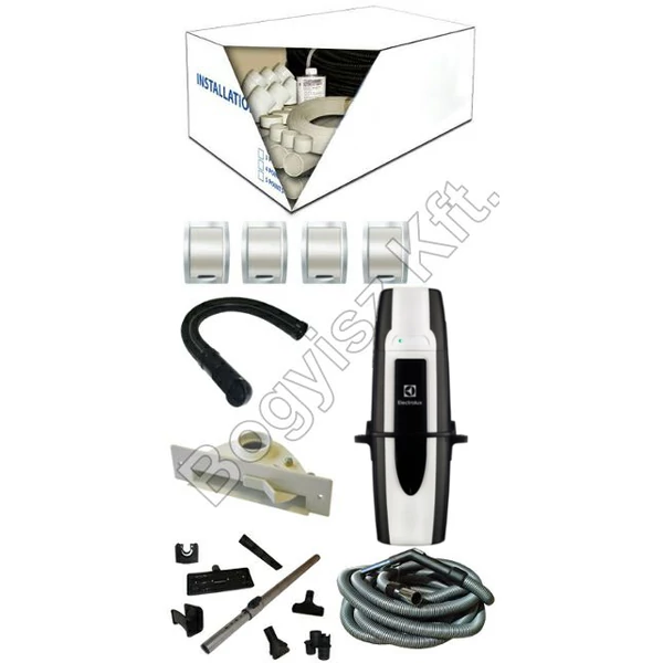 ELECTROLUX OXYGEN ELX910 KÖZPONTI PORSZÍVÓ + 4 CSATLAKOZÓS SZERELŐCSOMAG + STANDARD TAKARÍTÓ KÉSZLET