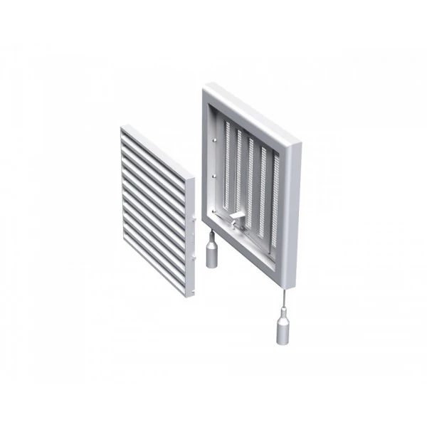 VENTS MŰANYAG SZELLŐZŐRÁCS SZABÁLYOZHATÓ ZSALUVAL, VÍZSZINTES 187X187