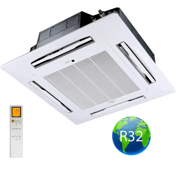 FISHER FSKUIF-120CE3-EU KAZETTÁS beltéri egység + kazetta előlap (panel). Hőszivattyús, inverteres. R32 hűtőközeg és 3,5 kW