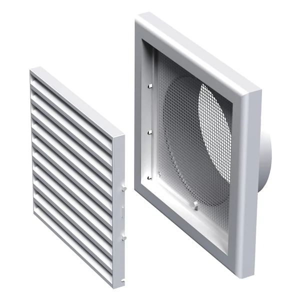 VENTS MŰANYAG SZELLŐZŐRÁCSCSŐCSATLAKOZÓVAL 250X250 D=150