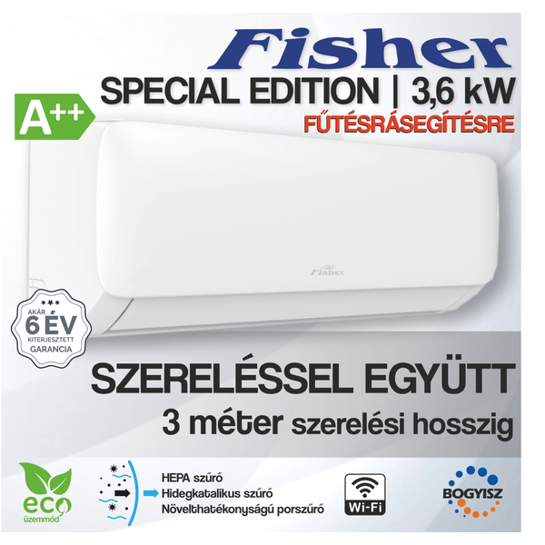 FISHER SPECIAL EDITION FSAIF-SP-120AE3 / FSOAIF-SP-120AE3 INVERTERES KLÍMA / 3.6 KW / A++ / R32 