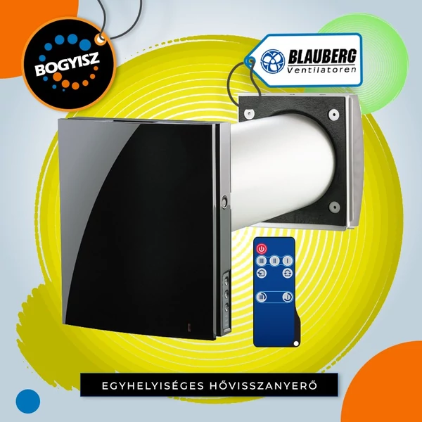 BLAUBERG VENTO EXPERT A50-1 W V.3 BLK EGYHELYISÉGES EGYCSÖVES HŐVISSZANYERŐS LÉGKEZELŐ BERENDEZÉS - FEKETE