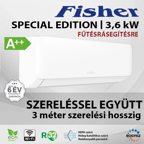 FISHER SPECIAL EDITION FSAIF-SP-120AE3 / FSOAIF-SP-120AE3 INVERTERES KLÍMA / 3.6 KW / A++ / R32 