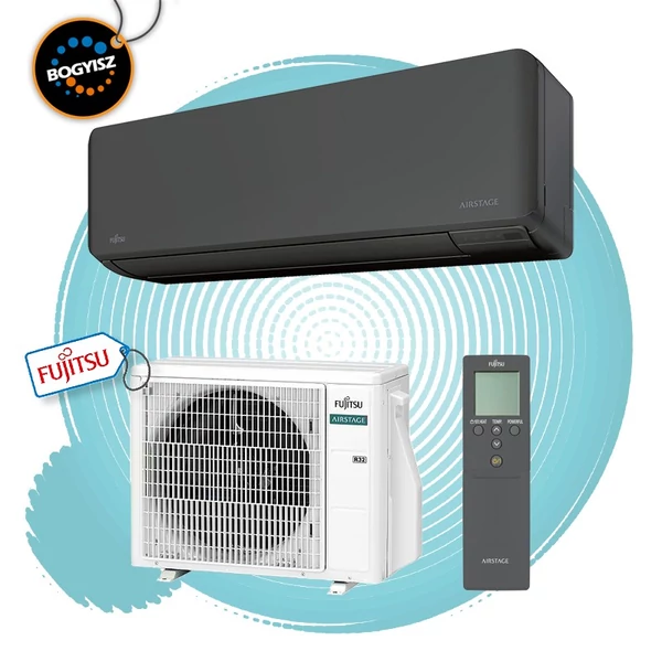 FUJITSU AIRSTAGE ASEH09KMCG-B/AOEH09KMCG INVERTERES KLÍMA / 2,5 KW / A++ / R32 - FEKETE