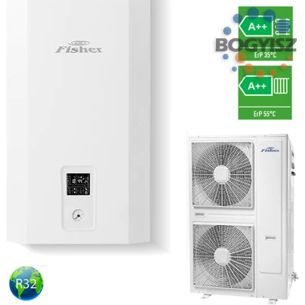 FISHER FHF-WHS-161CE3-3F LEVEGŐ-VÍZ HŐSZIVATTYÚ HIDRAULIKUS EGYSÉG plusz KÜLTÉRI EGYSÉG 16kW R32