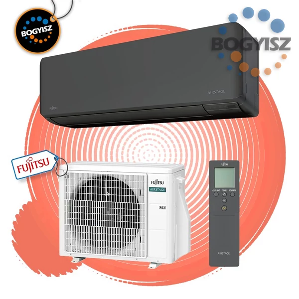 FUJITSU AIRSTAGE ASEH12KMCG-B/AOEH12KMCG INVERTERES KLÍMA / 3,4 KW / A++ / R32 - FEKETE
