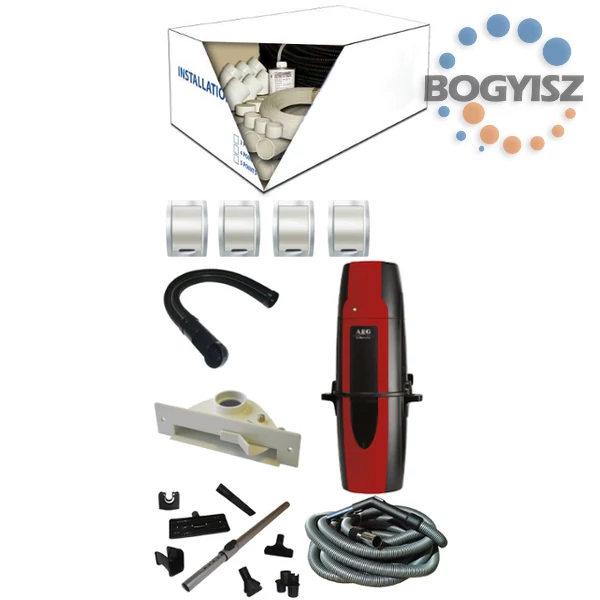 AEG OXYGEN ZCV855 KÖZPONTI PORSZÍVÓ + 4 CSATLAKOZÓS SZERELŐCSOMAG + STANDARD TAKARÍTÓ KÉSZLET