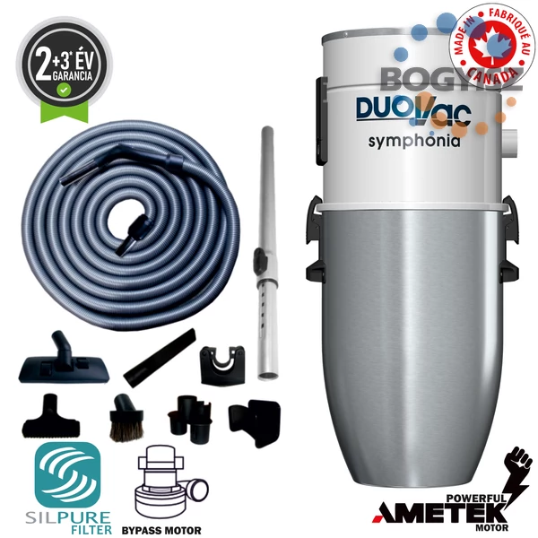 DUOVAC SYMPHONIA BYPASS SYM-150I KÖZPONTI PORSZÍVÓ + STANDARD TAKARÍTÓ KÉSZLET