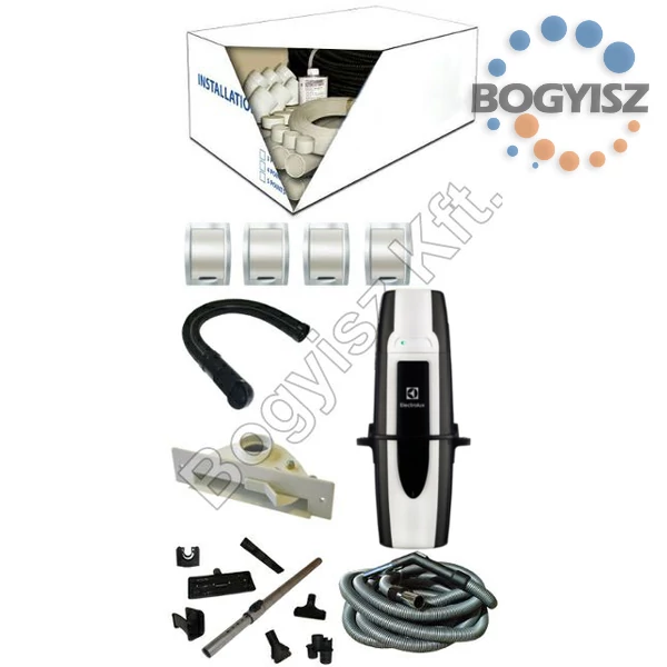 ELECTROLUX OXYGEN ELX910 KÖZPONTI PORSZÍVÓ + 4 CSATLAKOZÓS SZERELŐCSOMAG + STANDARD TAKARÍTÓ KÉSZLET