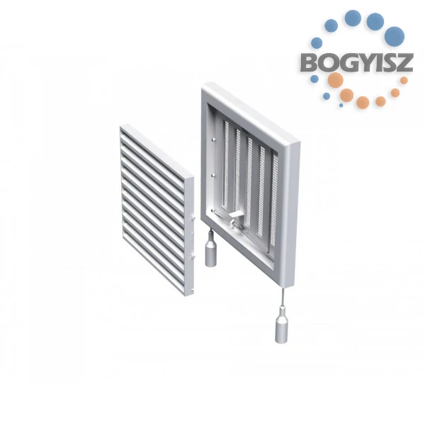 VENTS MŰANYAG SZELLŐZŐRÁCS SZABÁLYOZHATÓ ZSALUVAL, VÍZSZINTES 154X154