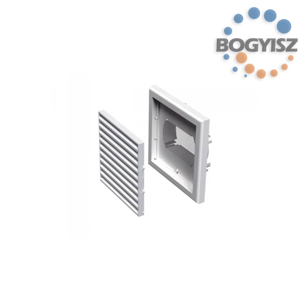 VENTS MŰANYAG SZELLŐZŐRÁCS LAPOS ÉS KÖRCSATORNA 154X154 D100-125/55X110