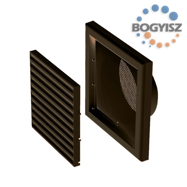 VENTS MŰANYAG SZELLŐZŐRÁCS CSŐCSATLAKOZÓVAL 154X154 D=100 - BROWN