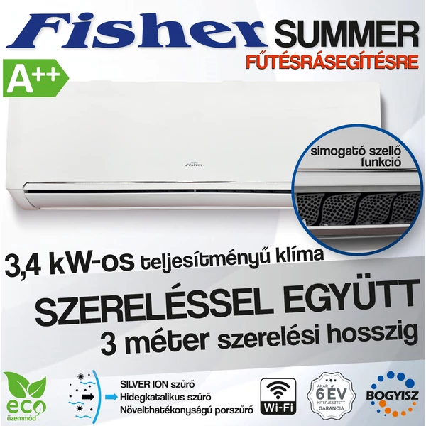 FISHER FSAI-SU-125FE3 / FSOAI-SU-125FE3 SUMMER INVERTERES KLÍMA / 3,4 kW / A++ / R32