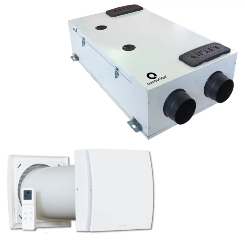 AERAULIQA EGYHELYISÉGES - KÖZPONTI HŐVISSZANYERŐ SZELLŐZTETŐ